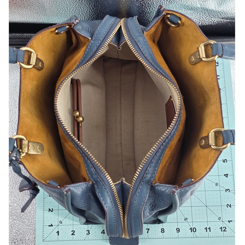 Coach 1941 Rogue 31 Dark Denim Blue Glovetanned Leather Bag 38124 - Picture 13 of 16